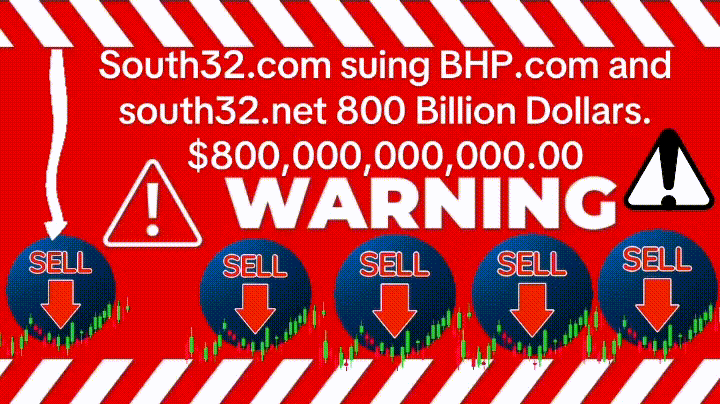 South32 CEO says: Sell Sell Sell South32 mining & BHP mining are being sued right now for: $800,000,000,000.00